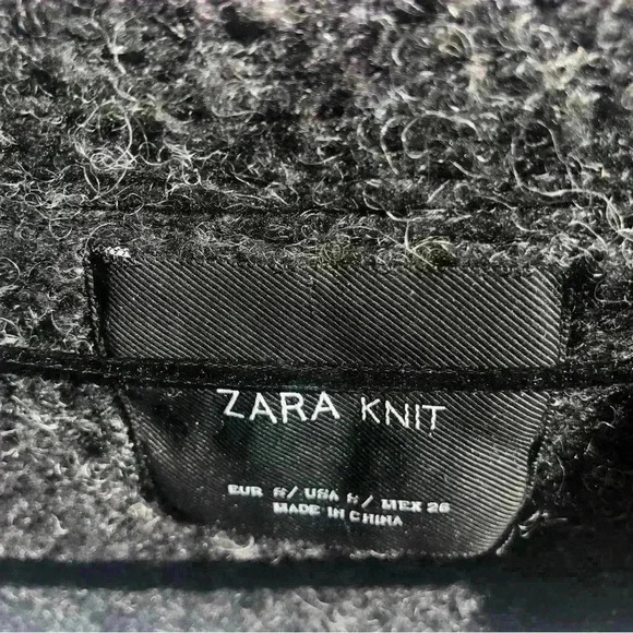 Zara Women’s Knit Grey Open Cardigan Cabincore Sweater Small 8 - Picture 4 of 7